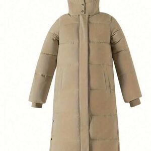 Long Tan Puffer Coat